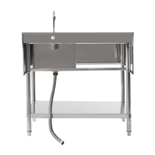 Spoelbak – Gootsteen – Keukenspoelbak – Vrijstaande Spoelbak – Roestvrij Staal – 100x60x80 Cm – Draagvermogen 300 Kg