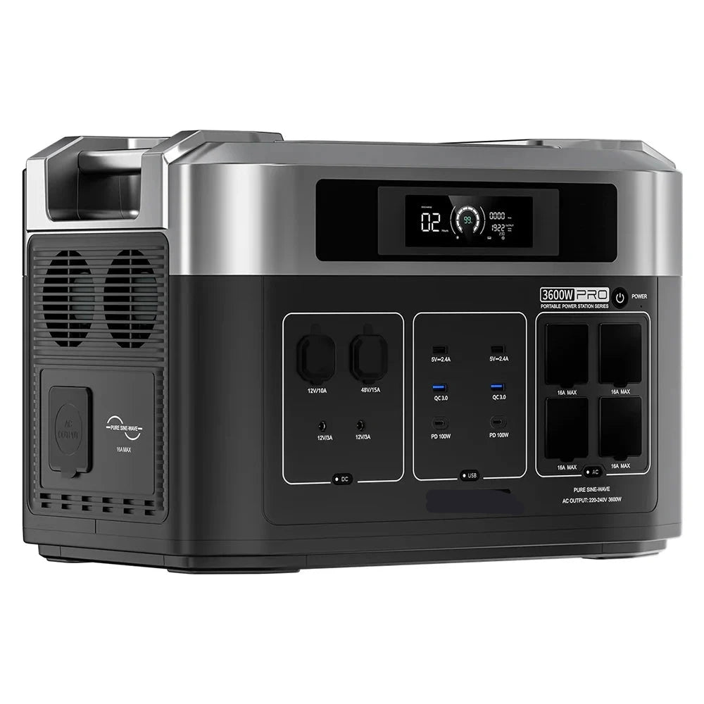 Draagbare Powerstation – Mobiele Energie – Noodstroom – Camping Accu – 3600W Output – Uitbreidbare 16kWh Batterij