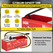 Hydrostatische Druktest Pomp - Testpomp - Hydraulische pomp - Afperspomp - Knijppomp - Waterdruktester - 60 bar/860 psi - 3,2 Gallon Tank - Waterdruktester Kit