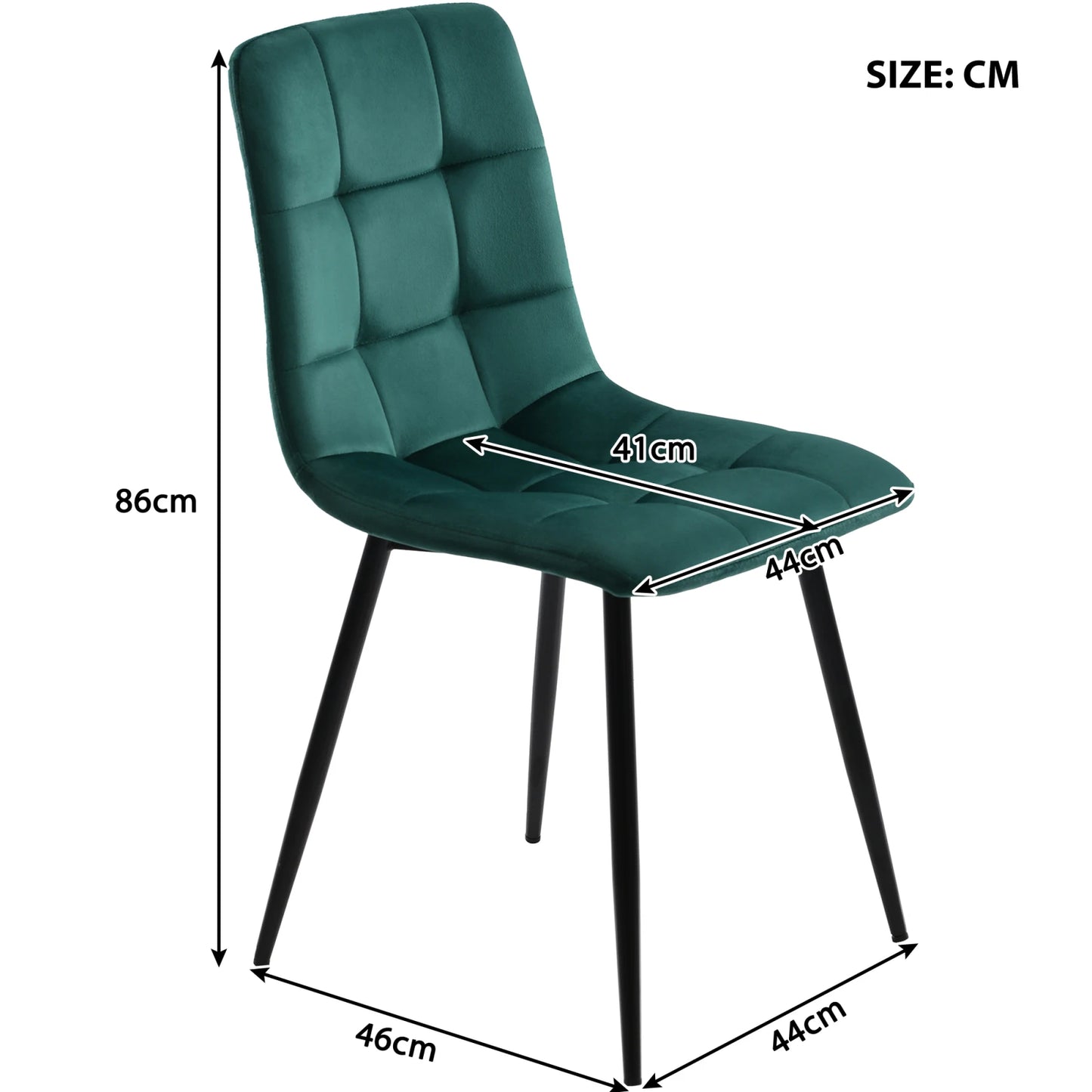 Eetkamerstoel – Eetkamerstoelen – Kuipstoel – Woonkamerstoel – Bureaustoel – Fluwelen Bekleding – Metalen Onderstel – Set Van 4 – Comfortabele Rugleuning