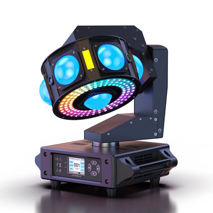Moving Head Licht – DJ Licht – Podiumverlichting – Clubverlichting – Feestverlichting – 160W RGBW Beam – Drie-Assige 540° Rotatie – DMX512 Controle – Compact Metalen Behuizing – Veilige EU Stekker