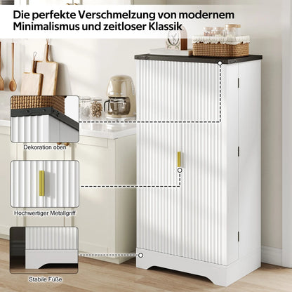 Keukenkast – Opbergkast – Kastje – Dressoir – Woonkamermobiel – Wit – LED Sensorverlichting – Verstelbare Legplanken 120x60,5x40 cm