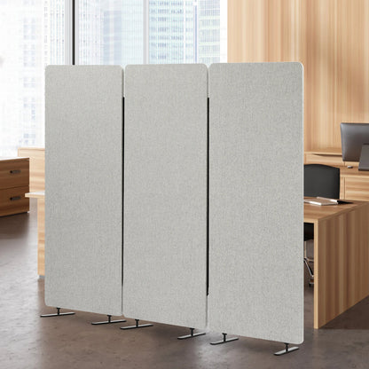 Kamerscherm – Roomdivider – Privacy Scherm – Ruimteverdeler – Geluiddempend – Lichtgrijs – Opvouwbaar - QUORE