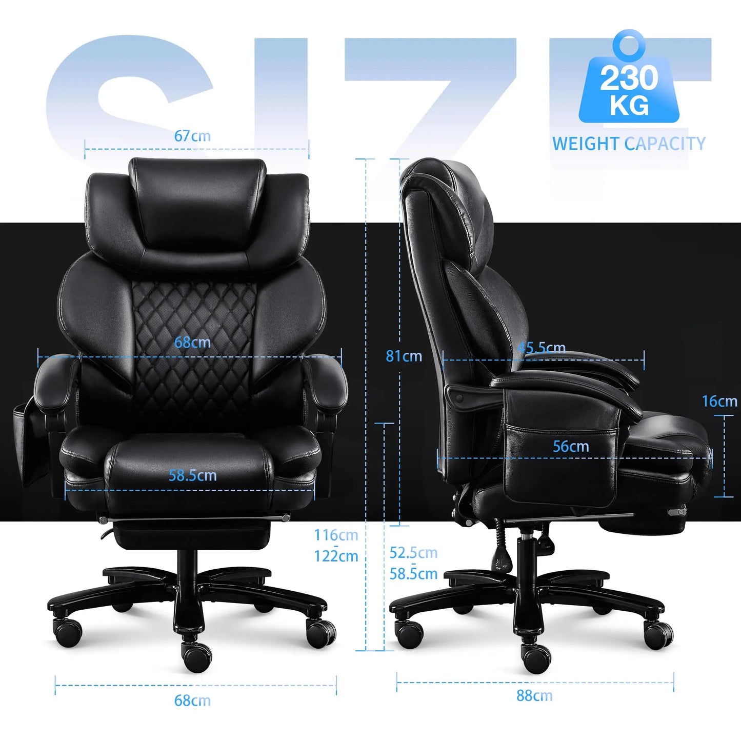 Massage Bureaustoel – Ergonomische Bureaustoel – Relax Stoel – Werkstoel – 3D Massage – Memory Foam Rugkussen – Verstelbare Rugleuning