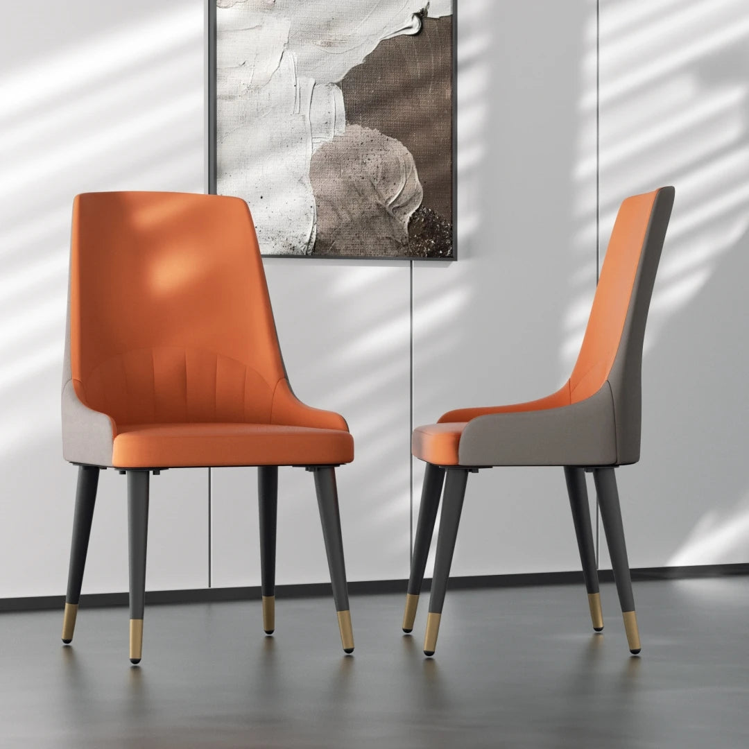 Eetkamerstoel – Stoel Met Armleuningen – Design Stoel – Keukenstoel – Kunstleer Bekleding – 9 Cm Schuimvulling – Metalen Poot