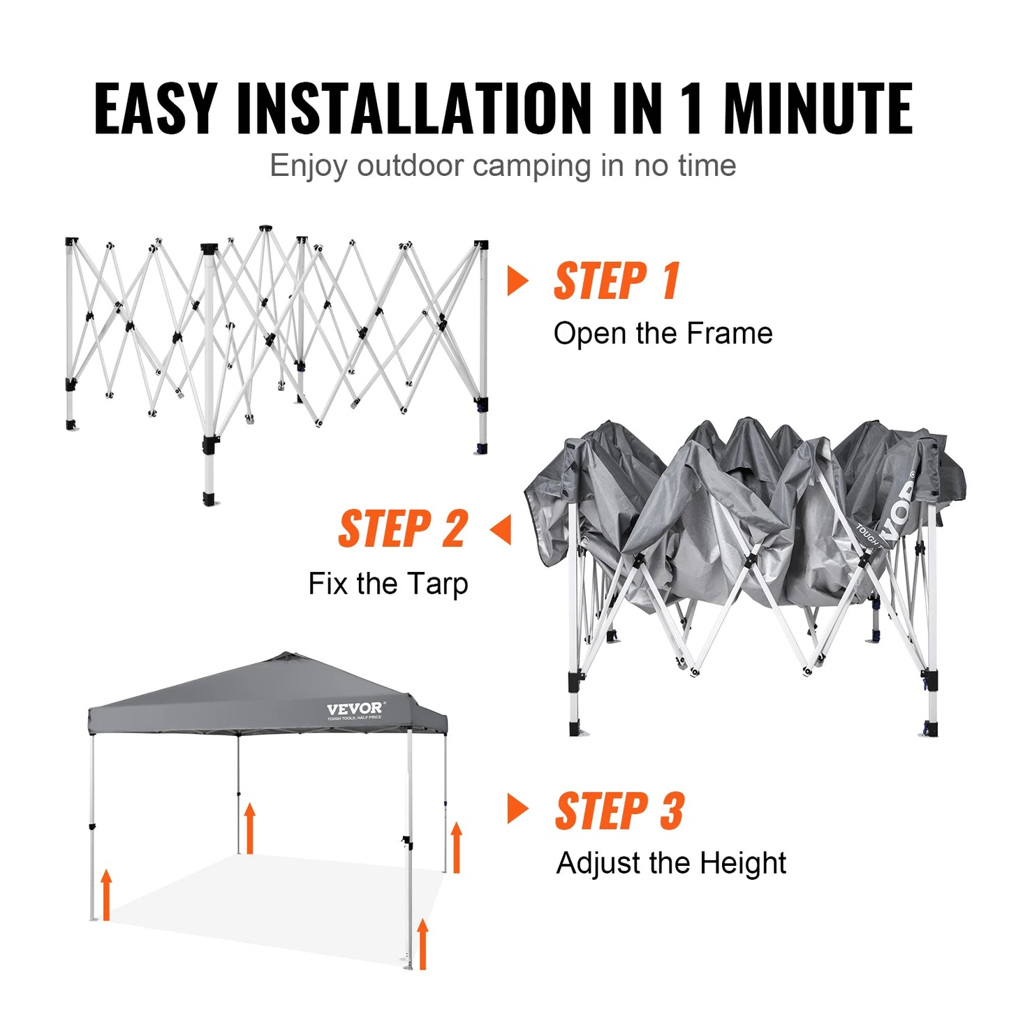 Pop up Partytent - Tent – Partytent Opvouwbaar - Pop up Tent - 3x3m - Waterdichte - 250D PU Partytent - met Wieltas - UV-bescherming - Wit