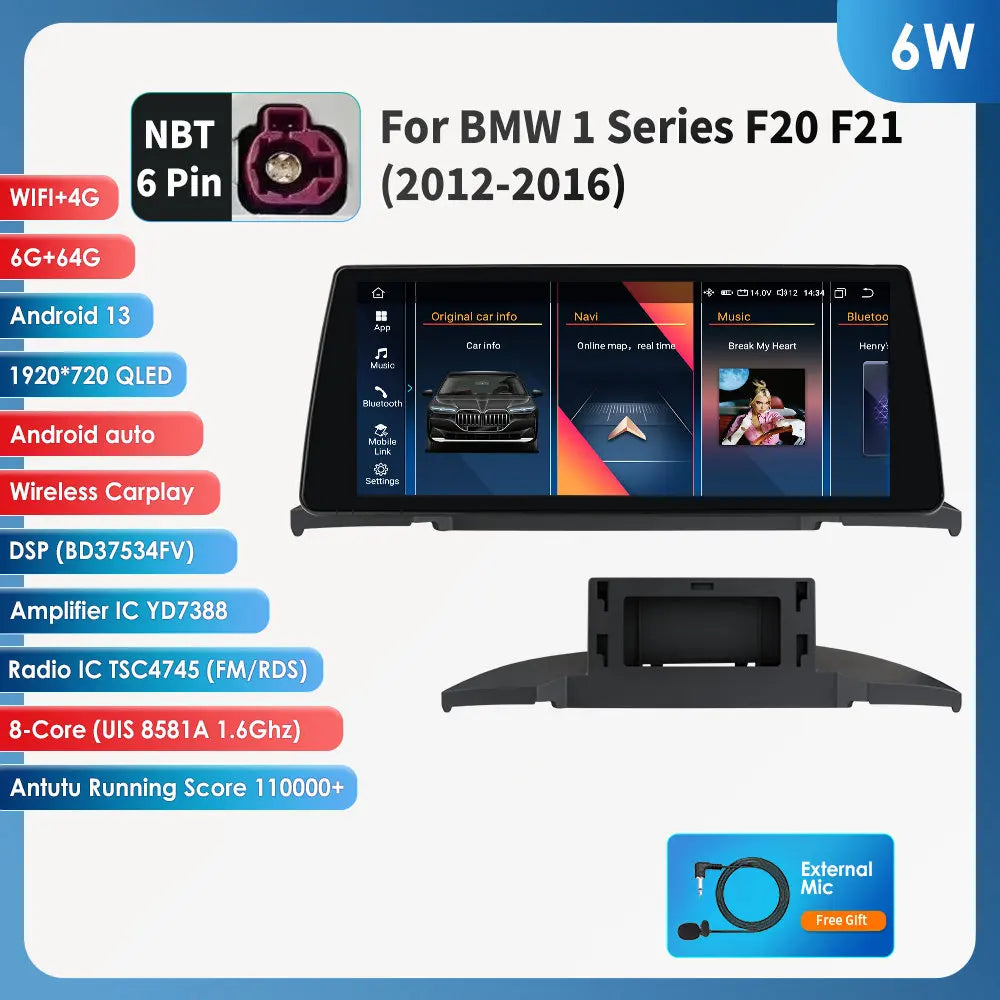 Multimedia Systeem – Autonavigatie – Auto Radio – Touchscreen Speler – Infotainment Systeem – Android 14 – 10,25 Inch QLED Scherm – 8-Core 6GB RAM - QUORE