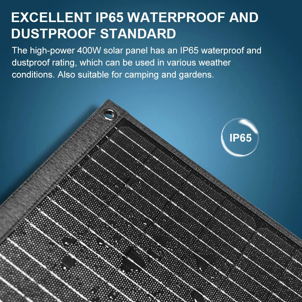 Zonnepaneel - Monokristallijn - Zonnepanelen - Draagbare stijve Zonnepanelen - Opvouwbaar & Lichtgewicht - 400W - IP65 Waterdicht - Voor Parallel & Serie Schakeling - voor Reizen - Camping