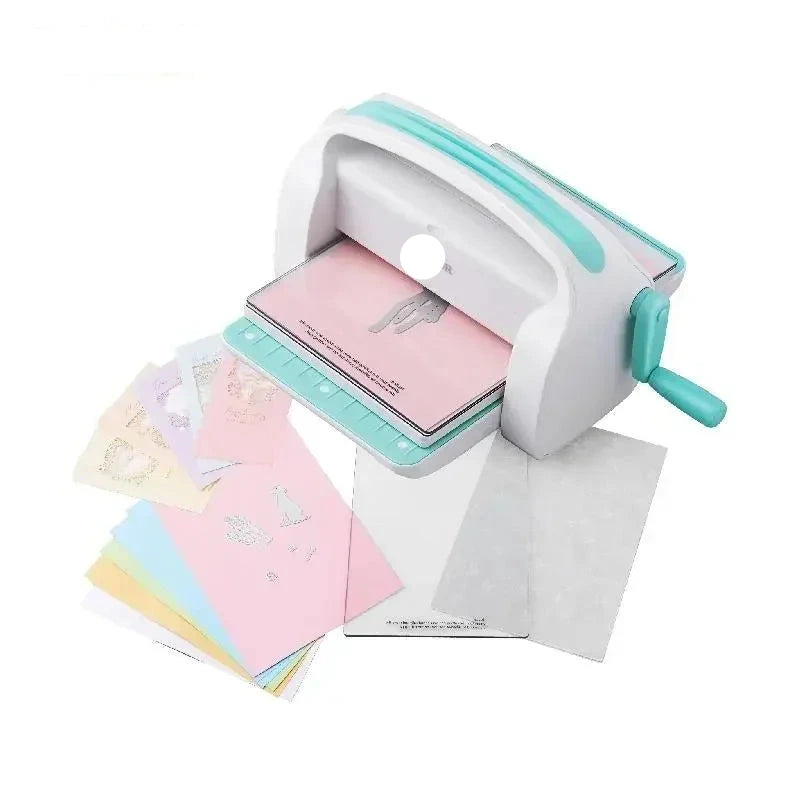 Stansmachine - Embossing Machine - Handmatige - 6 Inch - voor Scrapbooking - Kaarten - DIY Decoraties - Wit en Blauw