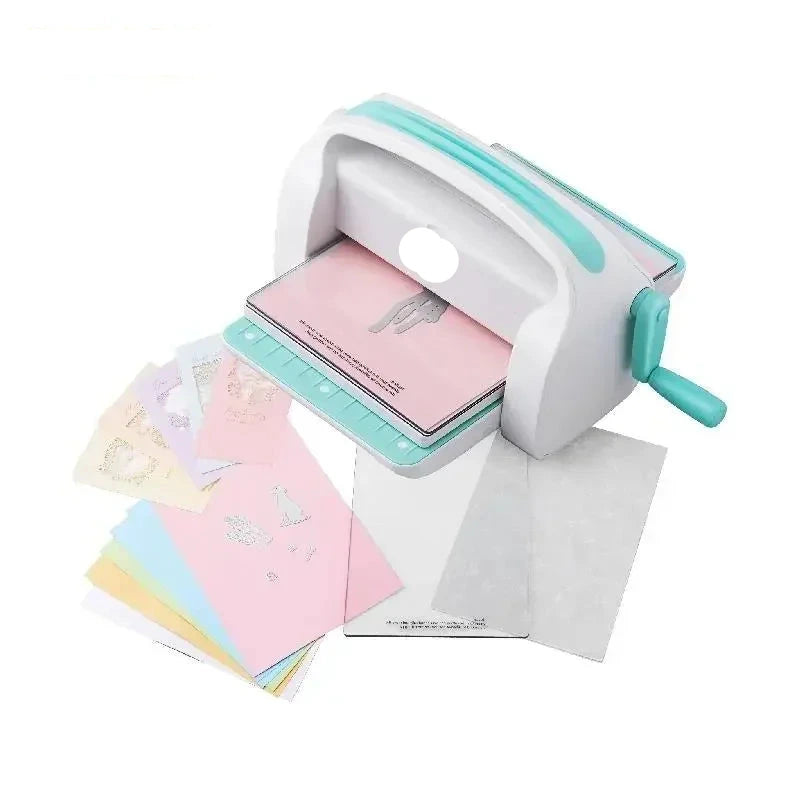 Stansmachine - Embossing Machine - Handmatige - 9 Inch - voor Scrapbooking - Kaarten - DIY Decoraties - Wit en Blauw