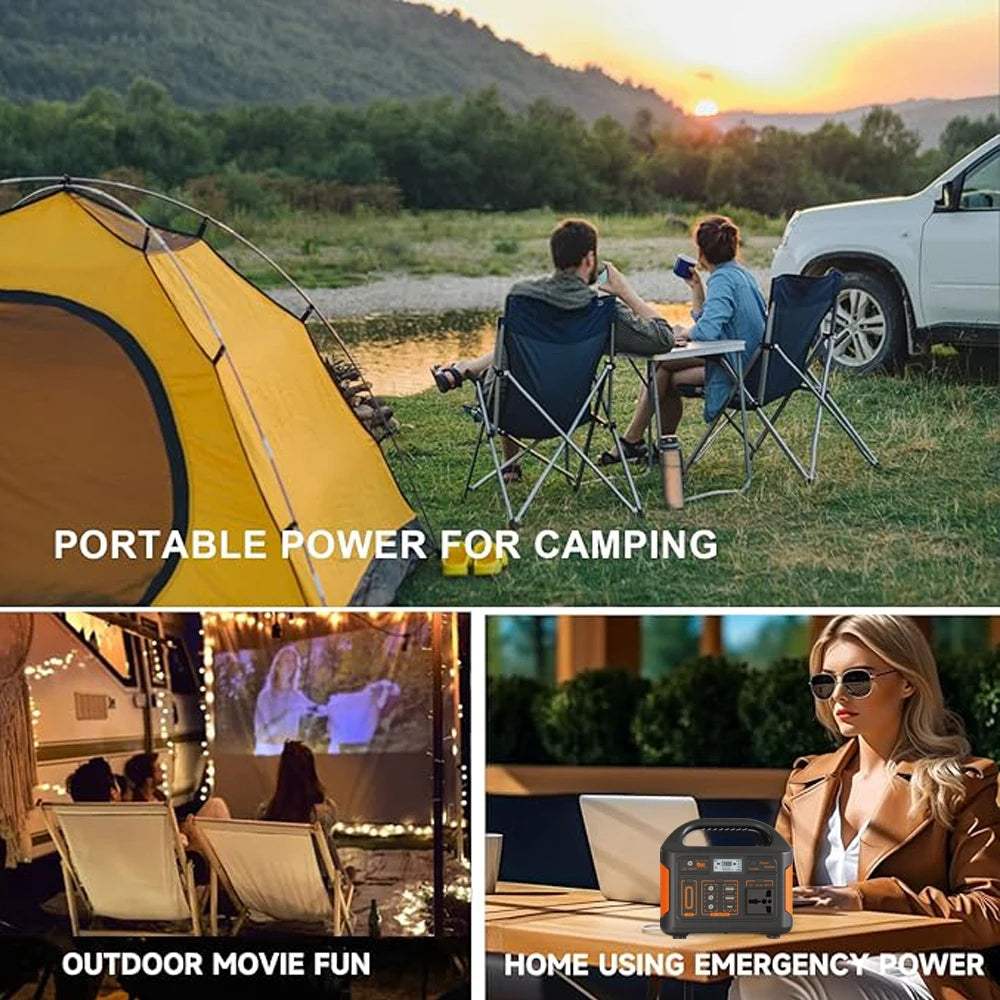 Draagbare Powerstation – Mobiele Generator – Noodstroomvoorziening – Camping Accu – 500W 460Wh LiFePO4 – Compact & Zuivere Sinusgolf