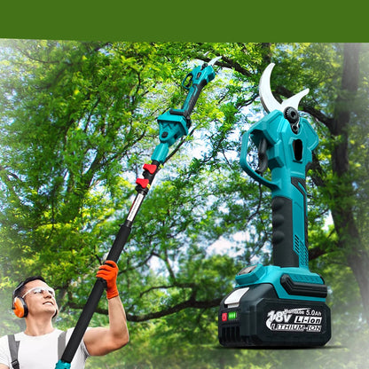 50mm Snoeischaar - Takkenschaar - Tuingereedschap - Snoeizaag - Borstelloos & Draadloos - Inclusief 6 + 8inch Kettingzaag - Takkenzaag - Handzaag - Efficiënte Elektrische Pruner voor Bomen & Bonsai – met 1x5.0Ah Batterij