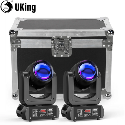 Movinghead Verlichting – LED Moving Head – Podiumlicht – Disco Licht – DJ Verlichting – 2 Stuks 150W – 18-Luik Prisma & 8 Gobo Patronen – Vliegcase Transport – Nauwkeurige XY-As Positionering