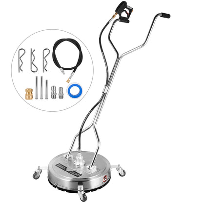 SucceBuy 18-24 Inch Flat Surface Cleaner W/ 3 Nozzle Stainless Steel 4000PSI Pressure Washer Rotating Flat Surface Cleaning - QUORE