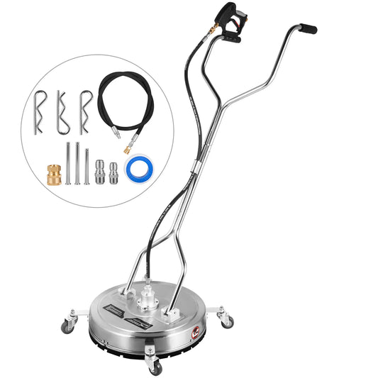 SucceBuy 18-24 Inch Flat Surface Cleaner W/ 3 Nozzle Stainless Steel 4000PSI Pressure Washer Rotating Flat Surface Cleaning - QUORE