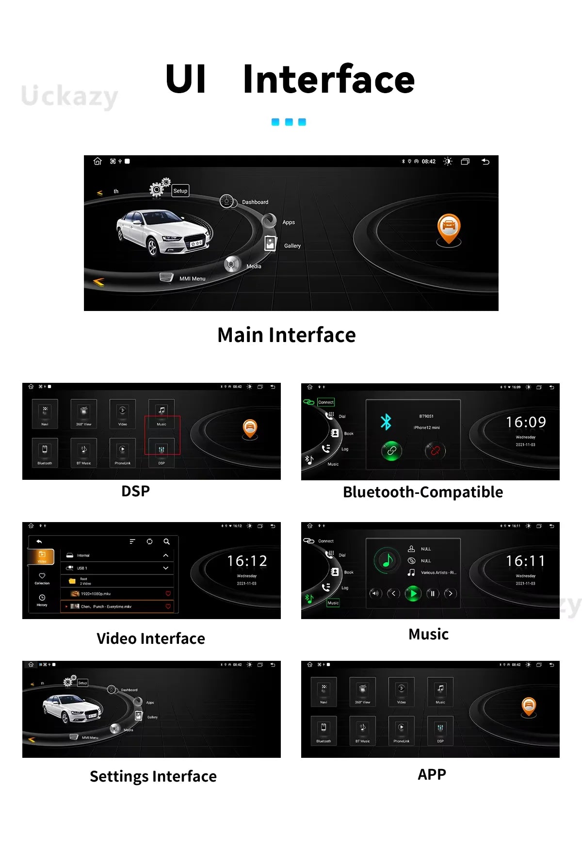 Autoradio – Multimedia Systeem – CarPlay Radio – Android Auto – Bluetooth Receiver – 10,25 Inch Touchscreen – Android 14 – Draadloze CarPlay - QUORE