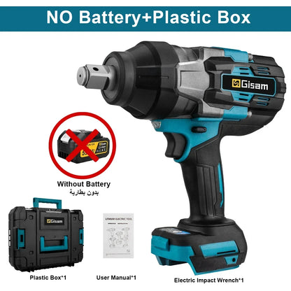 GISAM 3100N.M Brushless Electric Impact Wrench 3/4 Inch Cordless Torque Wrench Screwdriver Power Tool For Makita 18V Battery - QUORE