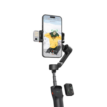 Gimbal Smartphone - Gimbal for Smartphone &amp; Camera - Handheld Mirrorless - 3-Axis - AI Face Tracking - Stabilizer for Smartphone - Carbon Fiber Material - Panning &amp; Roll Angle 330 - Tilt Angle 80 - Black
