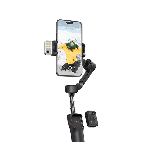 Gimbal Smartphone - Gimbal voor Smartphone & Camera - Handheld spiegelloos - 3-Axis - AI Face Tracking - Stabilisator voor Smartphone - Koolstofvezel Materiaal - Panning & Rolhoek 330 - Kantelhoek 80 - Zwart