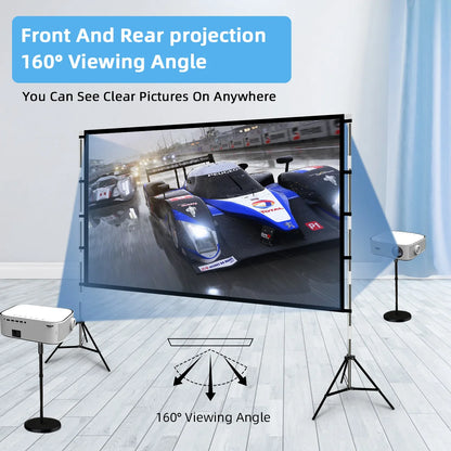 Veidadz - Beamer Scherm - Projector Screen - 100in - 16:9 - Projector Scherm - Projector Doek - Projector Scherm voor Beamer - Home Cinema Thuisbioscoop - Draagbare Beamer - Tripods - QUORE
