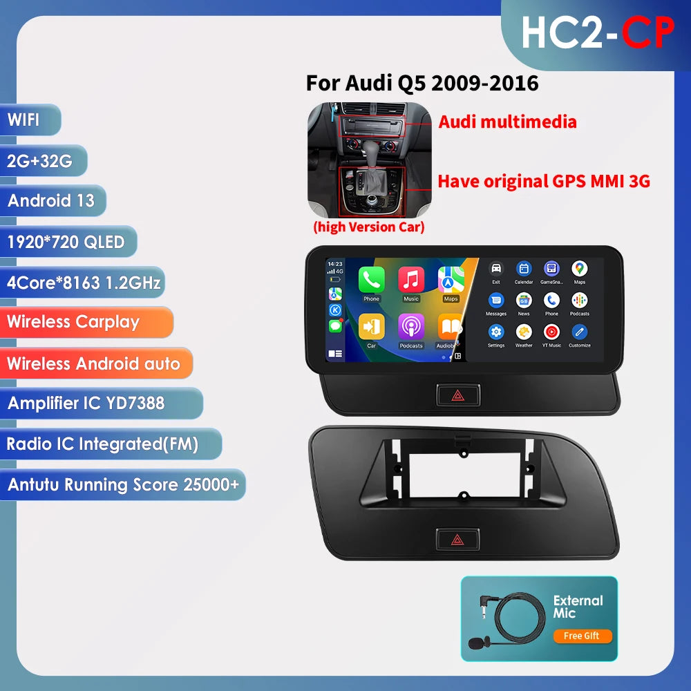 Multimedia Autoradio – Android Autoradio – GPS Navigatie Systeem – 2DIN Auto Radio – Bluetooth Auto Radio – 10,25 Inch QLED Scherm – Wifi & 4G-LTE Connectivity