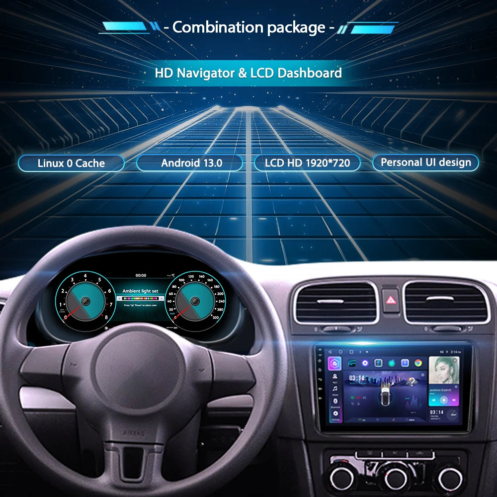 Digitale Dashboard Cluster – Digitaal Instrumentenpaneel – LCD Cockpit – Auto Display – HD Scherm – 12,3 Inch IPS – Snelle Linux Processor