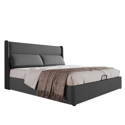 Bedbank – Slaapbank – Sofa Bed – Logeerbed – Kinderbed – Fluwelen Bekleding – Lattenbodem – 90x200 cm – Donkergrijs – Knoop- en Spijkerdetail – Stevige Houten Poten - QUORE