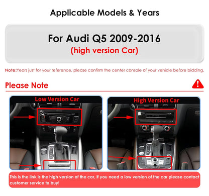 Hizpo AI Voice WIFI 4G-LTE Android 14Car Radio for Audi Q5 2009-2016 Multimedia Video Player GPS 2din BT Autoradio