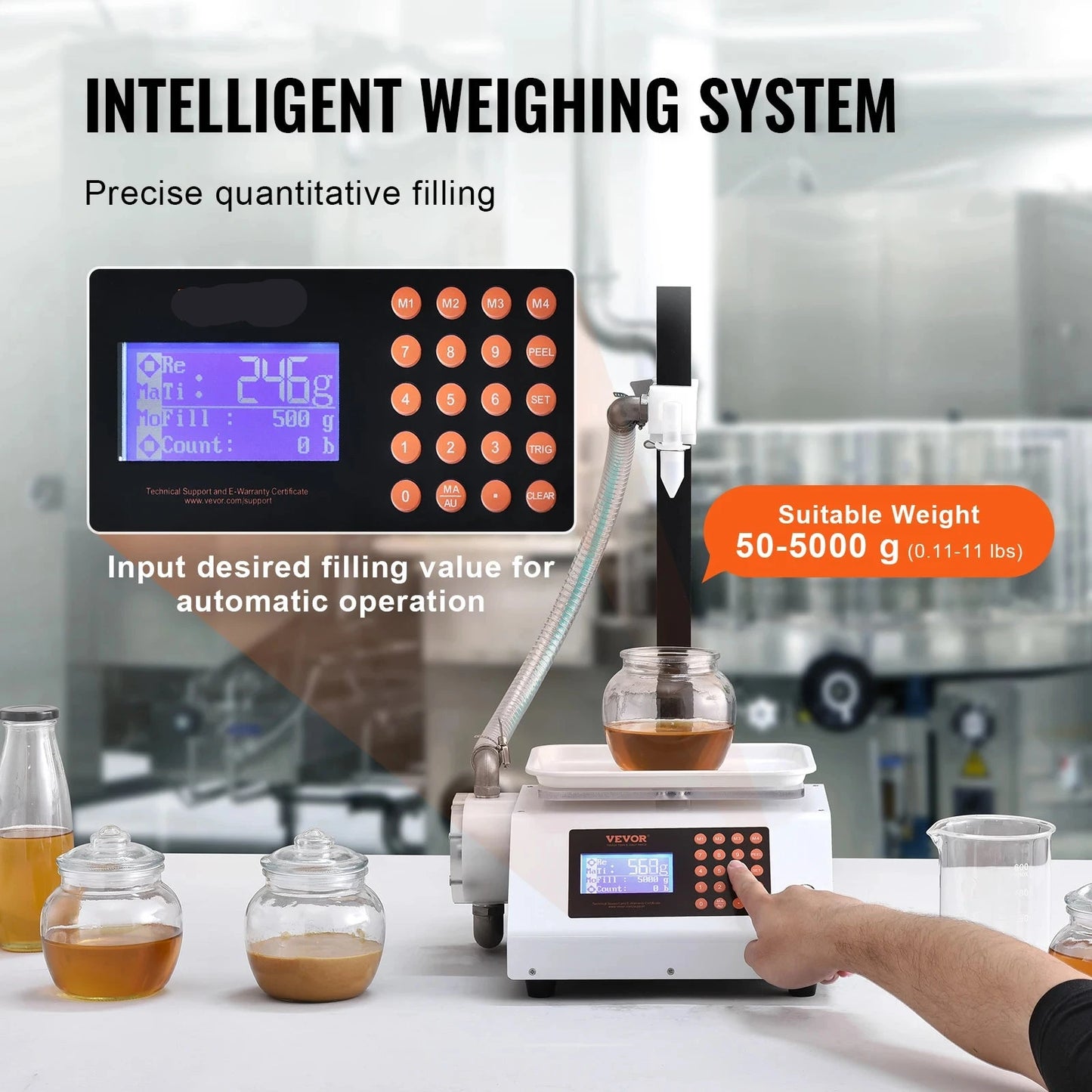 Digitale Vulmachine – Vloeistoffen Vulapparaat – Pasta Afvuller – Automatische Vulfiller – 120W Pomp – 50 Tot 5000 Gram