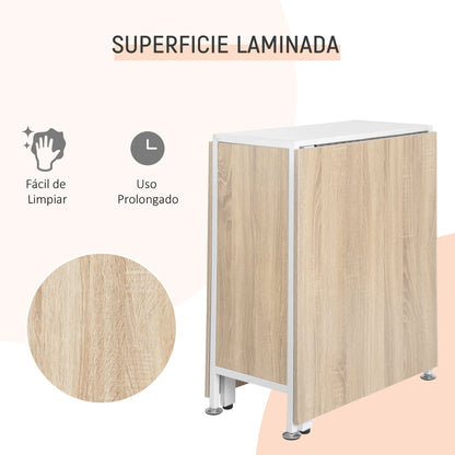 Opvouwbare Opbergtafel – Opvouwbare Tafel – Bijzettafel – Werktafel – Bureau – 4 Planken – Duurzaam Hout - QUORE