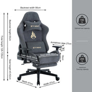 Gaming Bureaustoel - Ergonomische bureaustoel - Bureaustoelen voor Volwassenen - Chair - Ademende PC-Stoel - Grijs