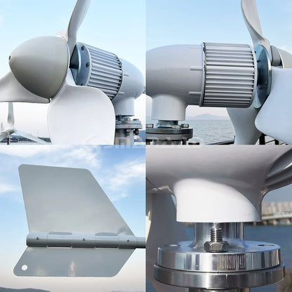 Windturbine – Horizontale As – 6KW Windgenerator – Windenergie Systeem – Duurzame Energie – Laag Aanvangsvermogen – Aluminium Behuizing - 6000W - 48V - Alleen Windturbine