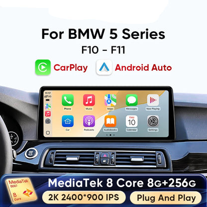 Ainavi 12.3 Inch Car Radio For BMW 5 Series F10 CIC F11 NBT 2011-2016 Multimedia Player Wireless Carplay Android Auto HeadUnit