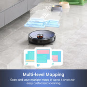 Robot Vacuum Cleaner - 2-in-1 - Mopping Function - Emptying Station, Self-emptying Base - 3000Pa Suction Power - 2.5L Dust Bag - LDS Navigation - 150 mins Runtime - Save up to 5 Maps - App &amp; Voice Control - EU Plug - Gradient Blue