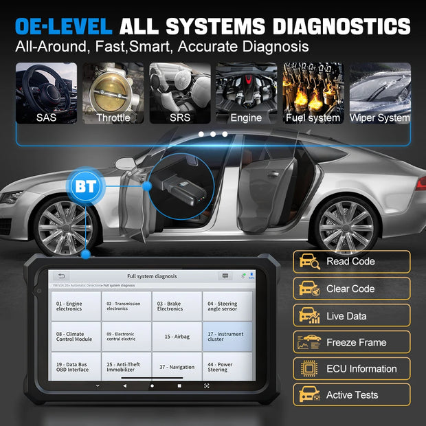XTOOL Anyscan- OBD2 Scanner Bluetooth car scanner- with 13 Resets Code Reader CAN FD All Software- Black (without cable)