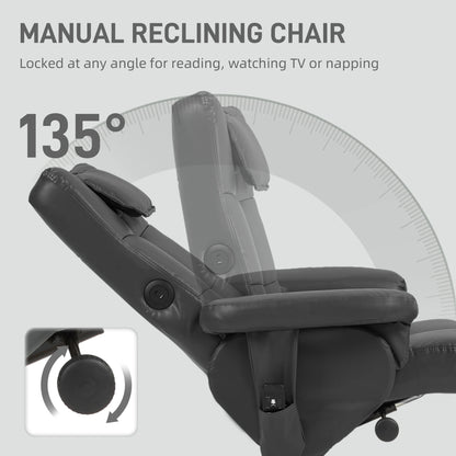 Relaxfauteuil – Relaxstoel – Massagestoel – Fauteuil Met Voetenbankje – Verstelbare Rugleuning – Massagefunctie – USB Aansluitingen
