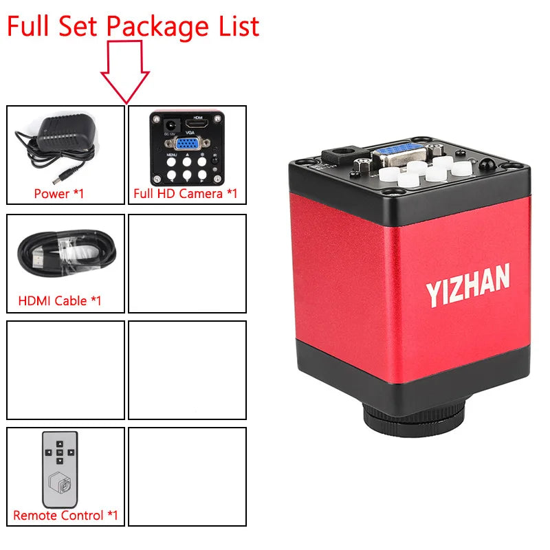 1080P 13MP 130X FULL HD Industrial Microscope C-Mount Digital Camera Via HDMI Measurement For PCB Soldering Phone Repair - QUORE