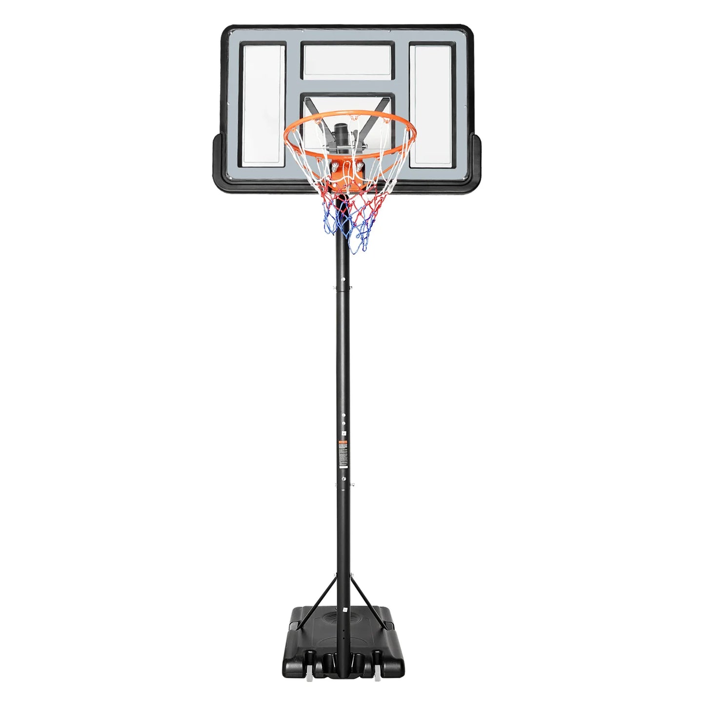 Verstelbare Basketbalpaal – Buiten Basketbalset – Basketbalring – Basketbalstandaard – Weerbestendig Materiaal – Verstelbare Hoogte – Wieltjes - 110 x 75 cm - Lichtgrijs