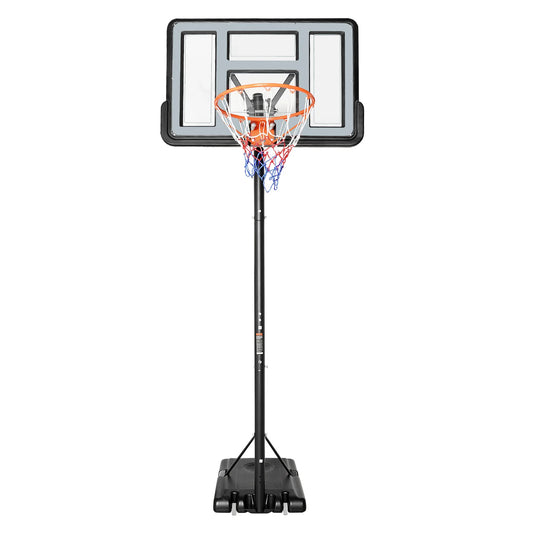 Verstelbare Basketbalpaal – Buiten Basketbalset – Basketbalring – Basketbalstandaard – Weerbestendig Materiaal – Verstelbare Hoogte – Wieltjes - 110 x 75 cm - Lichtgrijs