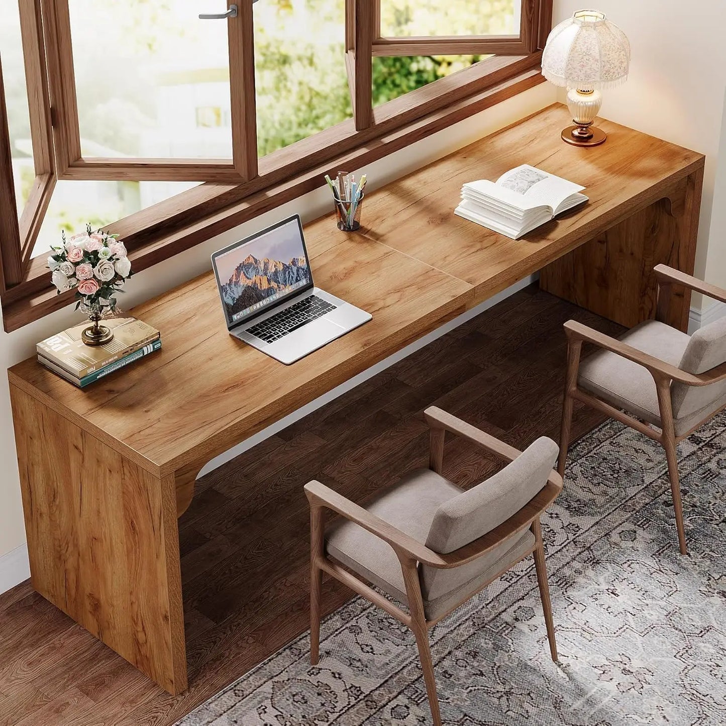 Bureau – Computerbureau – Werktafel – Kantoortafel – Eettafel – Ruim Werkblad 180x59 cm – Duurzaam Houtfineer Bruin