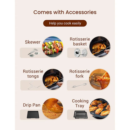 Air Fryer - Airfryer Oven - Hot air fryer - 15L - 1700W - 5 accessories - PFAS-free - 80 to 200 degrees - Black