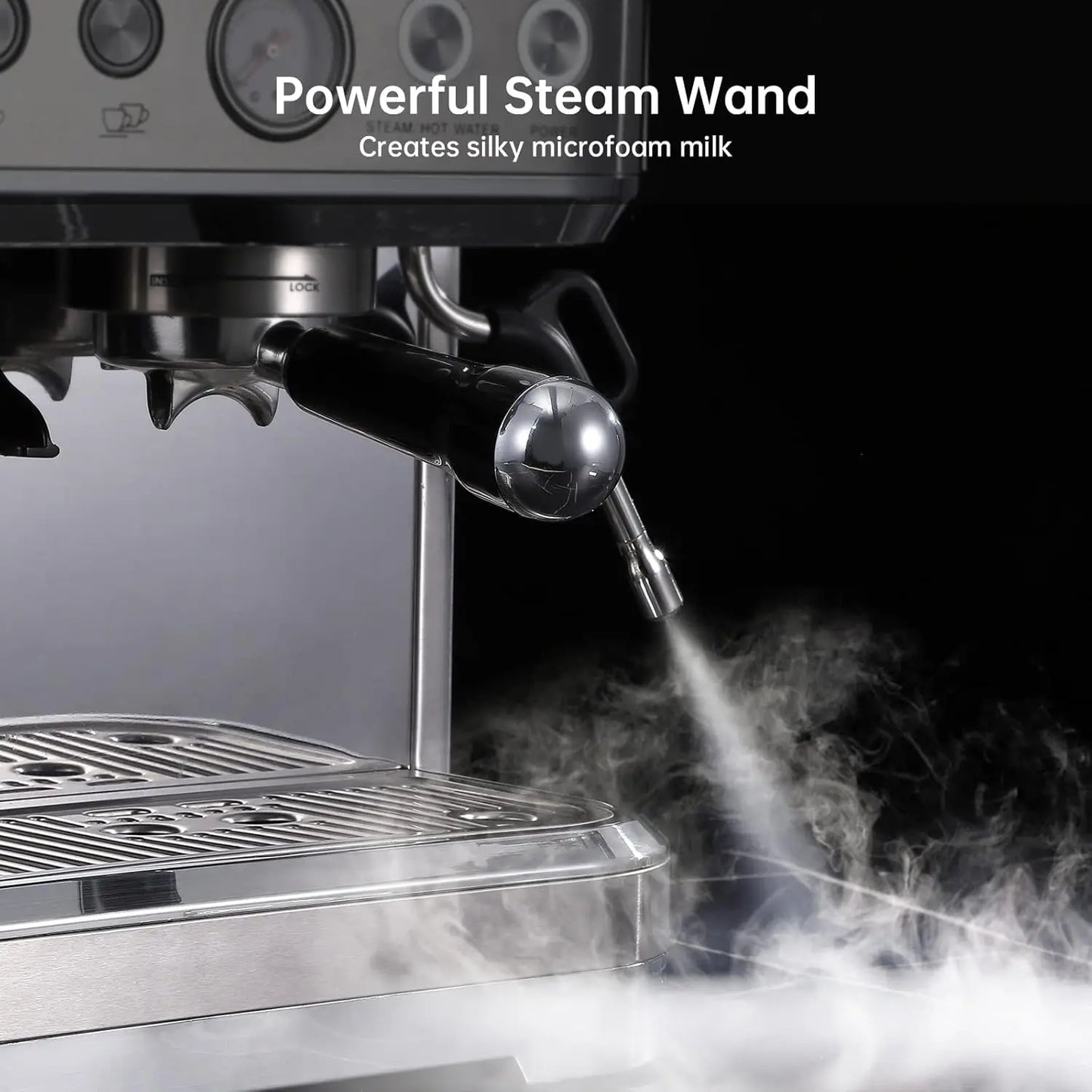 Espressomachine – Koffiemachine – Espressoapparaat – Barista Machine – 15 Maalstanden – 15 Bar Pomp – Stoompijp Voor Melkopschuiming - QUORE