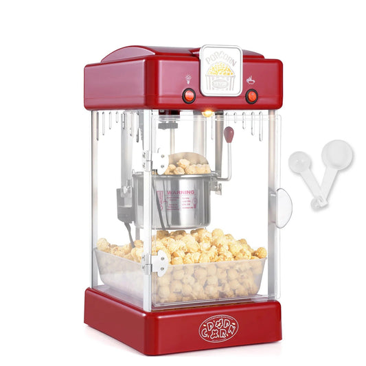 Popcorn Machine - Popcorn Popper Machine - Tabletop - 300W - 110V/220V - 2.5 Oz - Red