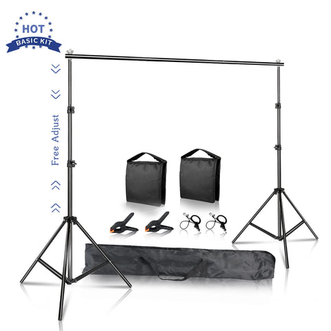 SH Background Stand Support System Photography Studio Backdrop Kit Holder with Carry Bag for Muslins Backdrops,Paper and Canvas