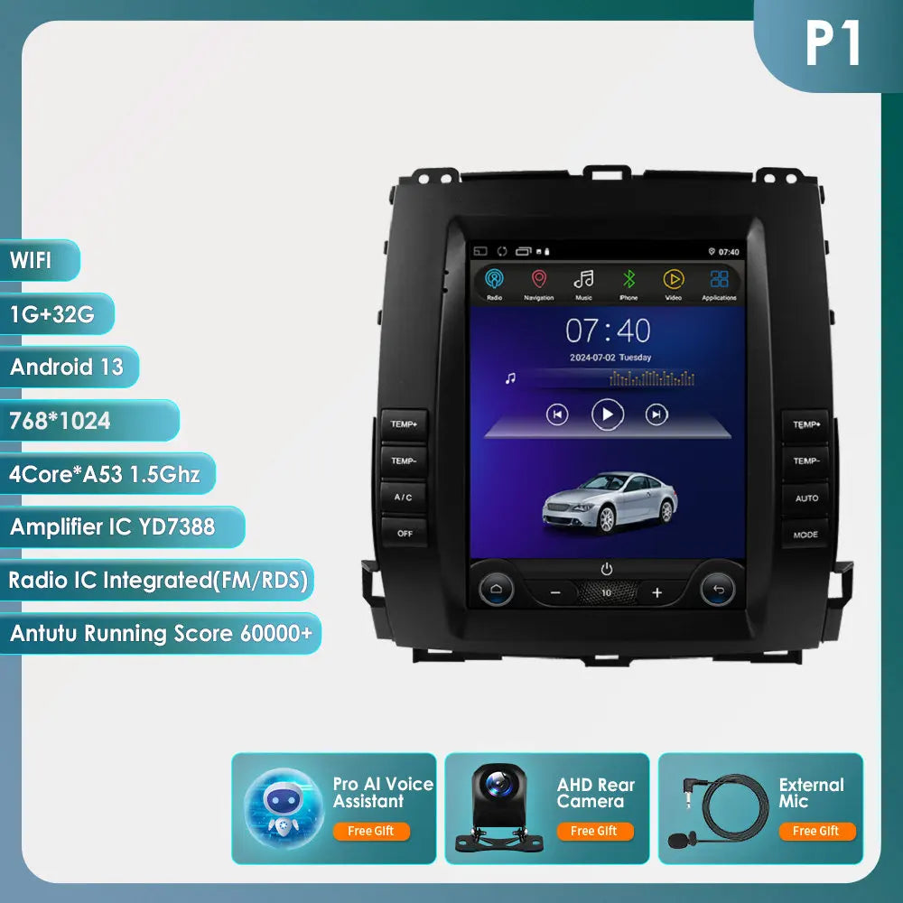 Multimedia Autoradio – Auto Stereo – Inbouw Audio – Navigatiesysteem – 9,7” Touchscreen – Android 13 – 360° Camera Support