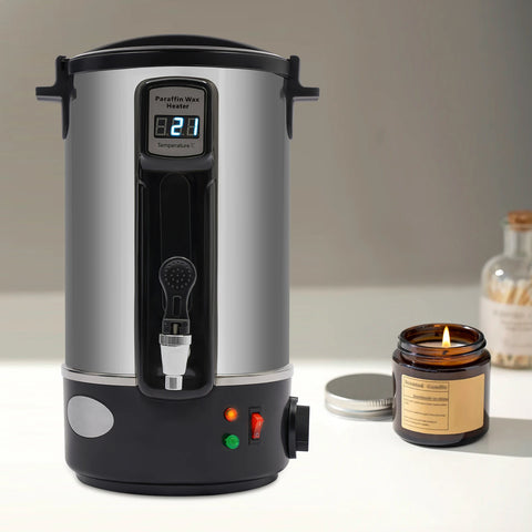 Elektrische Wassmelter - Wazsmelter - Kaarsen Maken - Kaarswas -   Verwarmingspot - 12L/1100W - 3,92 kg - Grijs