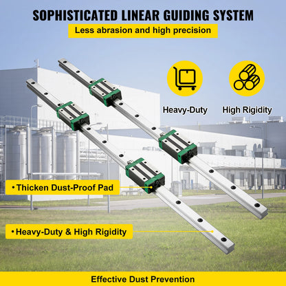 Geleiderail - 2Pcs lineaire geleiderail - koppelstrip set - 700MM - Slide Block - 4Pcs Slide Blocks RM1605 Kogelomloopspil W/Kogelmoer BF12/BK12 Moer- voor CNC DIY Frezen