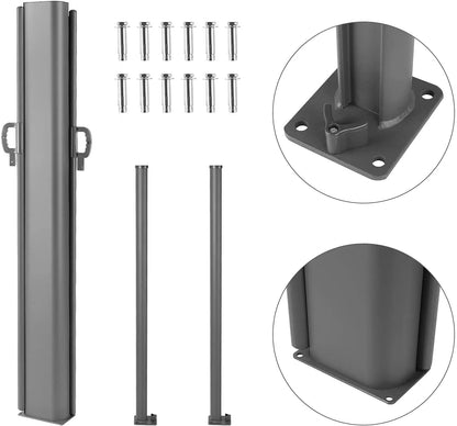 Windscherm - Tuinscherm - Dubbel Uitschuifbaar Windschermen - Zijluifel - 600x180 cm - Outdoor Privacy Scherm -  Aluminium Zonnescherm – Verlengbaar Privacy Scherm – Geschikt voor Terras, Tuin en Speelplaats - Zwart