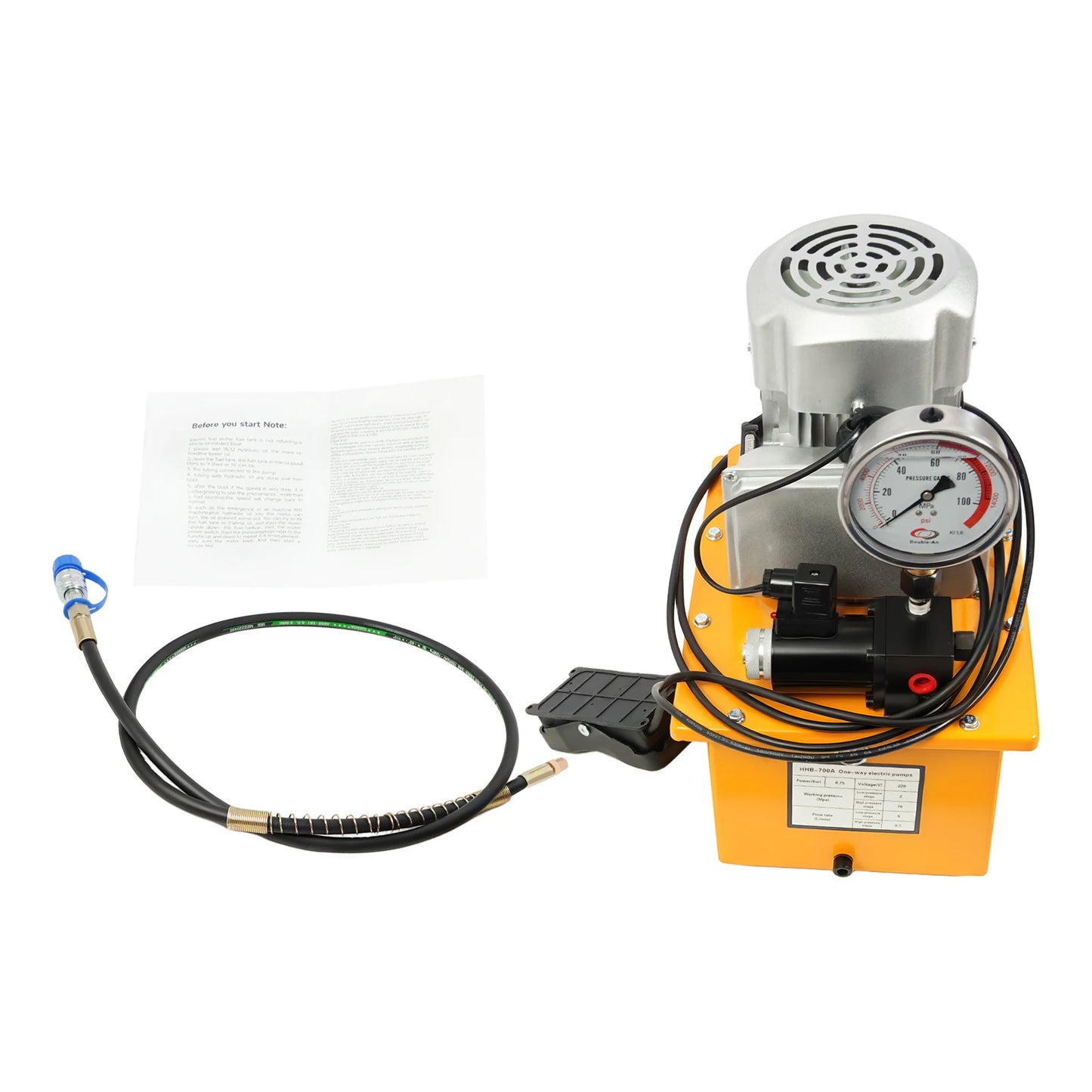 Elektrische Hydraulische Pomp – Hydraulische Motor – Hydraulische Pers – Hydraulische Lift – 750W Krachtige Motor – 7 Liter Tankinhoud