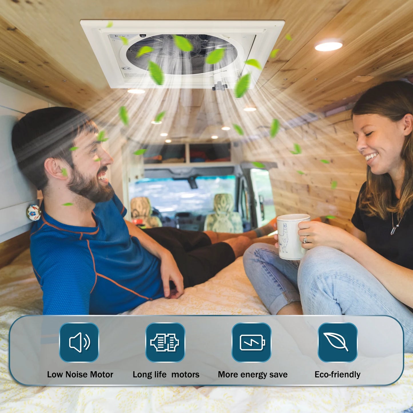 Elektrische Dakventilator – Camper Ventilator – Caravan Ventilator – Dakventilator 40x40 Cm – Regenbestendig – 10 Snelheden - QUORE